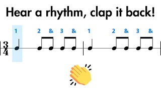 Rhythm Clap Along - 3/4 Time | Level 1 to 3 | For Beginners/Kids 🎵👏