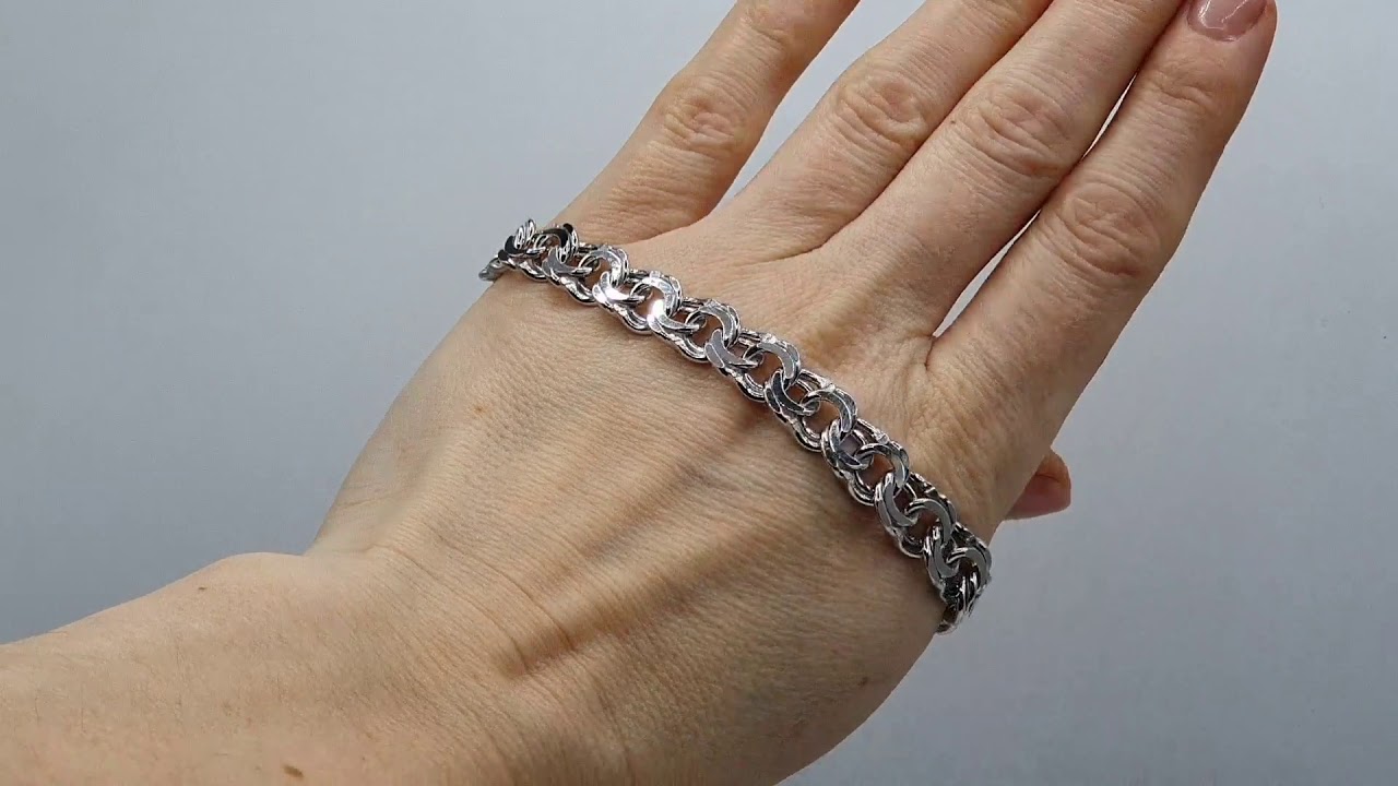 Купити браслет срібний родований плетіння гарібальді 1.4мм | ТМ Осика