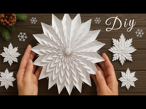 7 IDEAS Christmas Crafts ❄️ 3D Paper Snowflake DIY Christmas Decorations