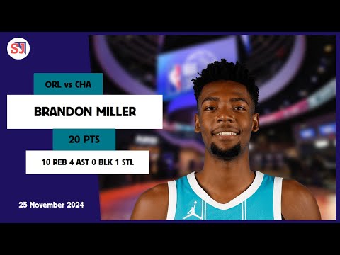 BRANDON MILLER 20 PTS vs ORL 25 Nov 24-25 CHA Highlights