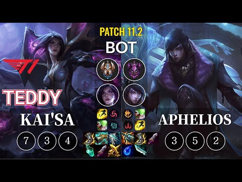 T1 Teddy Kai'Sa vs Aphelios Bot - KR Patch 11.2