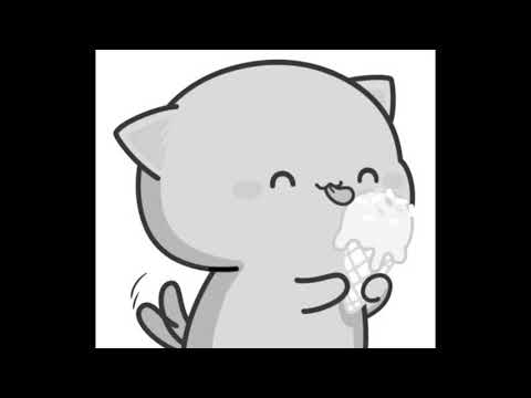 Chubby cat eating ice cream!