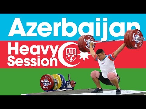 Team Azerbaijan Heavy Training Session 2015 World Weightlifting Championships Training Hall