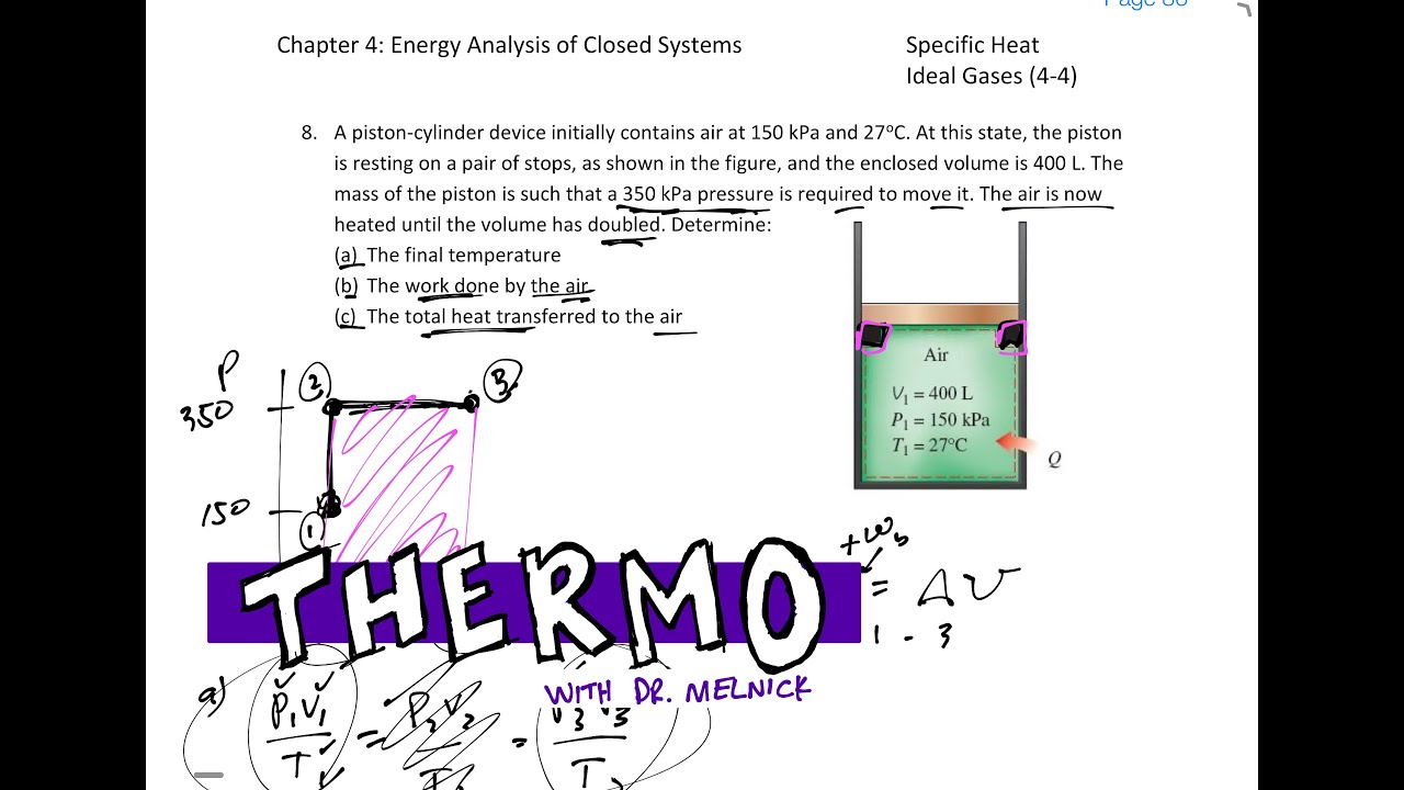 Putar video Thermodynamics - 4-4 Ideal Gas Specific Heat example 4 sekarang Thermodynamics - 4-4 Ideal Gas Specific Heat example 4