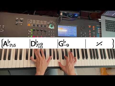 Minor 2-5-1 Jazz Piano Voicing Practice with 12 keys
