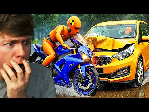 Reacting to CRAZY WET ROAD CRASHES! (BeamNG Drive)