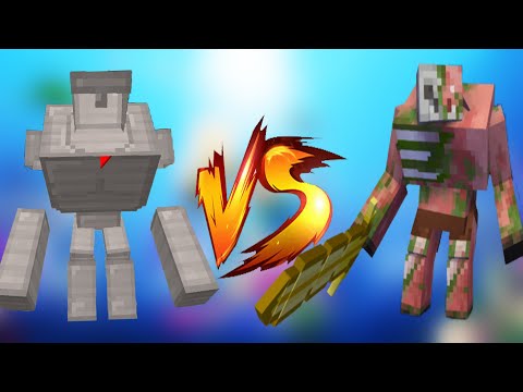 Black game - Mutant Iron Golem VS Mutant Zombie Piglin || Minecraft [Mob Battle]