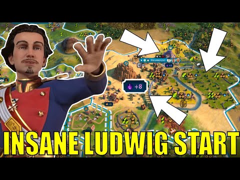 Civ 6 | Ludwig II, Silly Culture, Etemenanki, PERFECT Start!!! – (#1 Deity Germany Civilization VI)