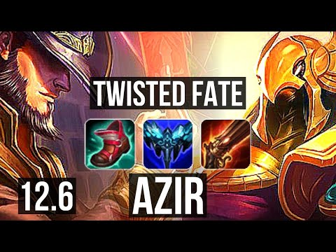 TWISTED FATE vs AZIR (MID) | 71% winrate, 2/1/8, Rank 10 TF | EUW Challenger | 12.6