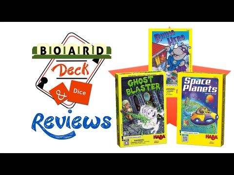 Board, Deck & Dice Review #4 - Haba Bumper Review, Rhino Hero, Space Planets & Ghost Blaster