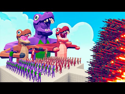 100x DINOSAUR + 3x GIANT DINOSAUR vs EVERY GODS - Totally Accurate Battle Simulator TABS