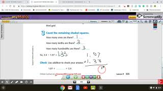 Ch 5, Lesson 9 Subtracting Decimals with Models