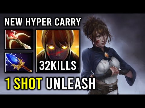 WTF 1 SHOT UNLEASH 1 Kill Per Min Super Crit Hit Like a Truck Hard Carry Marci Dota 2