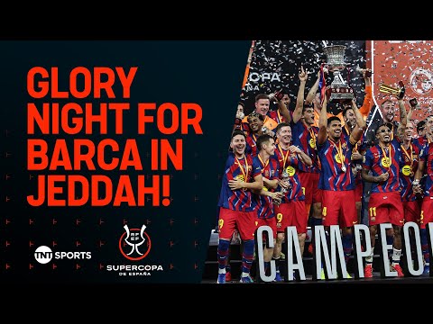 FULL TROPHY CELEBRATIONS! Barcelona lift the Spanish Super Cup after beating Real Madrid 🏆