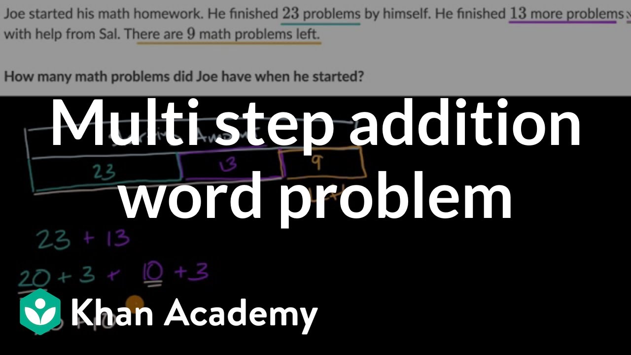 Multi step addition word problem