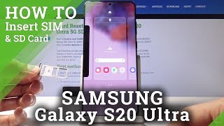 How to Insert Nano SIM Card on SAMSUNG Galaxy S20 Ultra - Install Micro SD Card