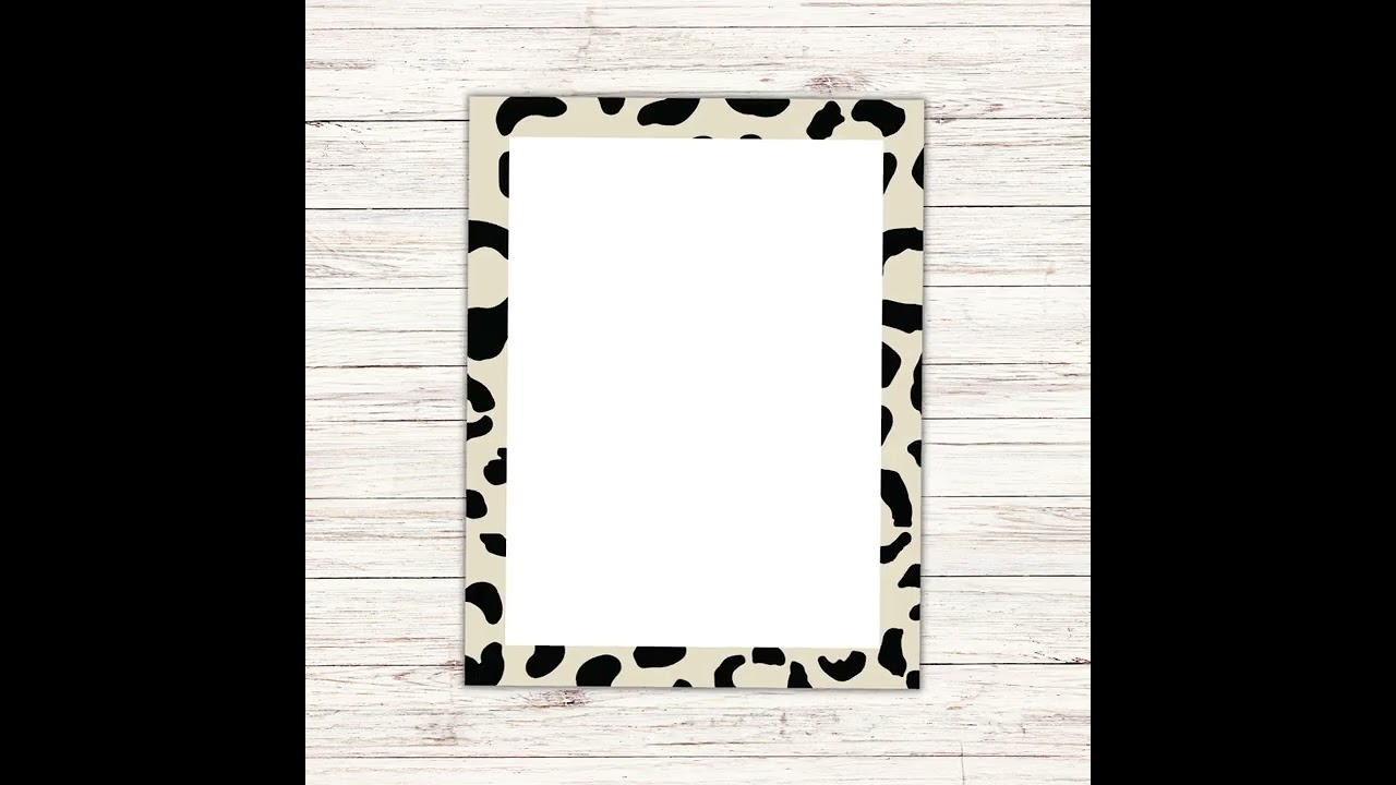 Printable PDF Leopard Print Border Pages for Planners Journals Worksheets Books Classroom Etc