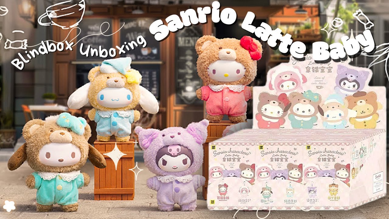Sanrio Latte Baby Full Set Blind box Unboxing | Vinyl Face Plush Pendant | Toptoy