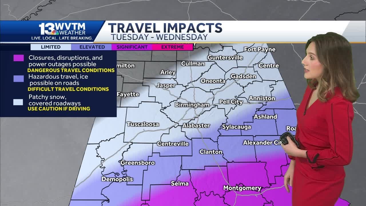 Winter Storm Watch and Cold Weather Alerts cover Alabama ahead of another winter storm snow threa...