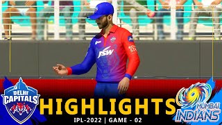 IPL - 2022 | 2nd Match Highlights | Mumbai Indians Vs Delhi Capitals | #MIvsDC