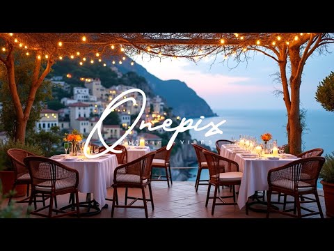 🇮🇹 Italian Coastal Dining | Relaxing Traditional Music with Breathtaking Mediterranean Views 🌊🍷🎶