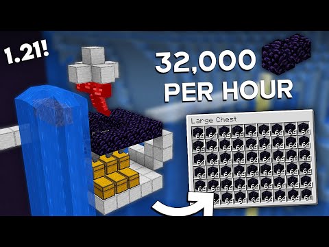 Minecraft Obsidian Farm 1.21.11 - Easiest Obsidian Farm - 32,000 Obsidian Per Hour