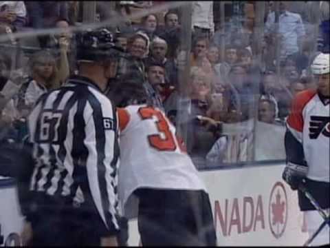 Colton Orr vs Riley Cote - September 19th 2009 - Flyers vs Maple Leafs