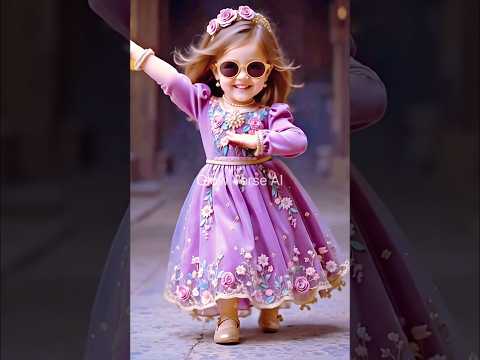 Elegant Baby Girl Dancing in Floral Princess Dress | Fashion Baby Dance Viral Video #glowverseai