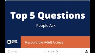 Top 5 Questions About the Responsible Adult Course