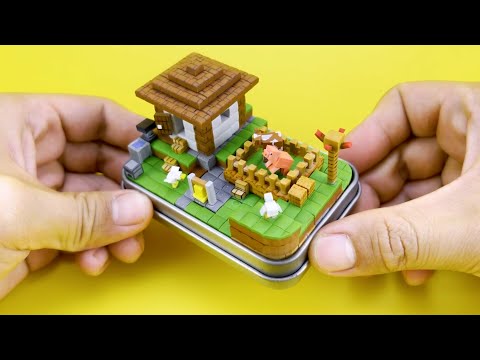 Making Tiny Minecraft Village Box - Clay ASMR