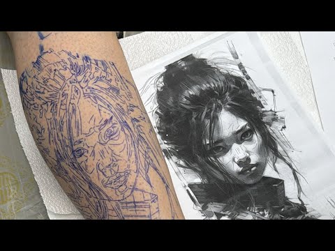 Zar1 BLACK AND GRY REALISM LIVE TATTOO