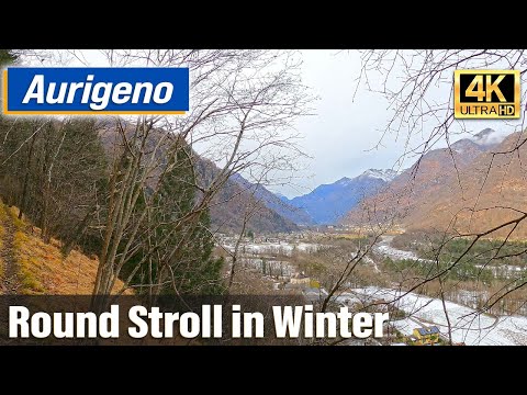 Aurigeno Round Stroll - Valle Maggia, Winter, Switzerland 4K