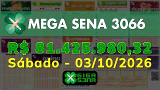 Resultado da Mega Sena 3066, Sábado, 03/10/2026