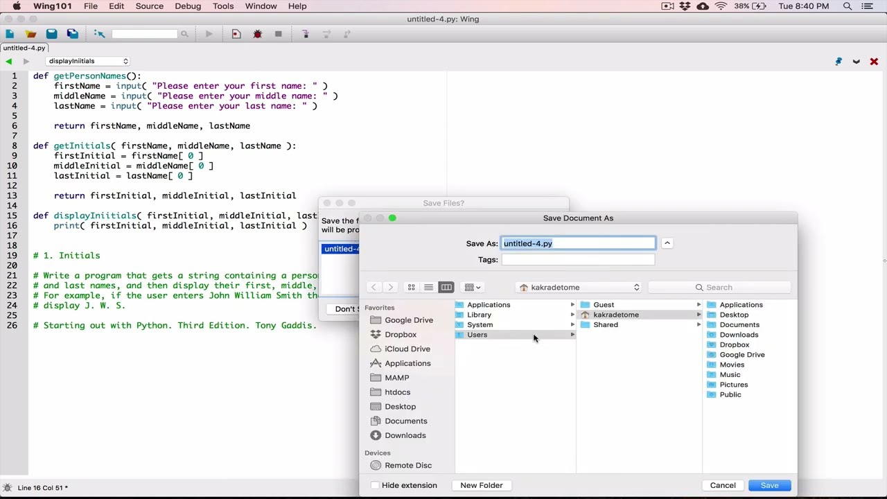 8.1. (Part 2) Initials - Python