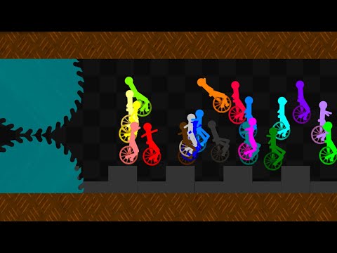 Escape From the Crusher 3 - Survival Stickman Unicycle Race in Algodoo