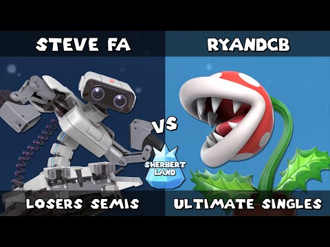 Sherbert Land # 21 | Steve FA (ROB) vs RyanDCB (Piranha Plant) | Losers Semis | SSBU Ultimate