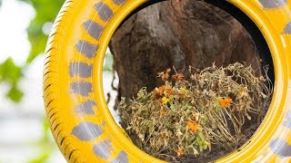 Τα παλιά λάστιχα μεταμορφώνονται για παιχνίδι και διακόσμηση στον κήπο Title