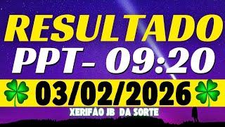 Resultado do jogo do bicho de hoje PPT  09:20 04/02/2026