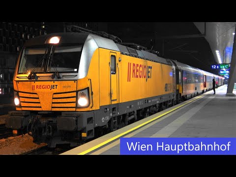 Wien Hauptbahnhof:🇦🇹RegioJet Züge🇨🇿 mit unterschiedlichen Loks