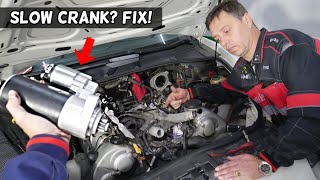 CAR CRANKS SLOW WHEN HOT, CAR NOT STARTING WHEN HOT