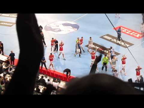 EHF Final4, 2013 HSV Jubel nach Sieg gegen Kiel