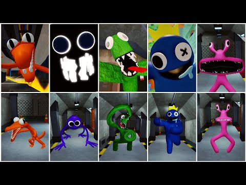 Rainbow Friends Chapter 1: JUMPSCARE SHOWDOWN! Blue, Green, Purple & Orange Monster Roleplay Battle