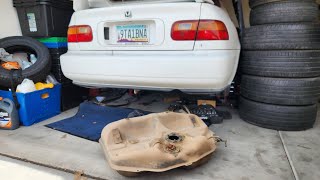 1995 Honda civic coupe fuel tank removal