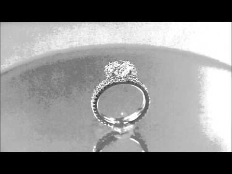 18K WHTIE GOLD CUSHION CUT DIAMOND EGAGEMENT RING AND BAND 2.00CTW EGL USA - KNR INC - 679