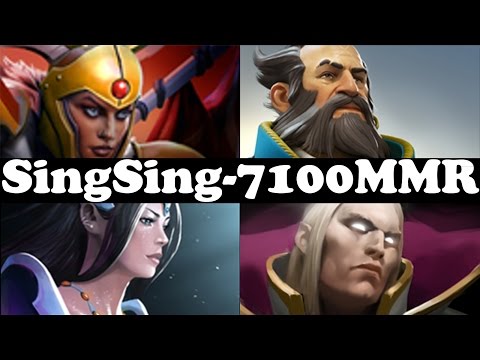 SingSing 7100 MMR PLAYS WITH 4 HEROES - Ranked Match Gameplay - Dota 2