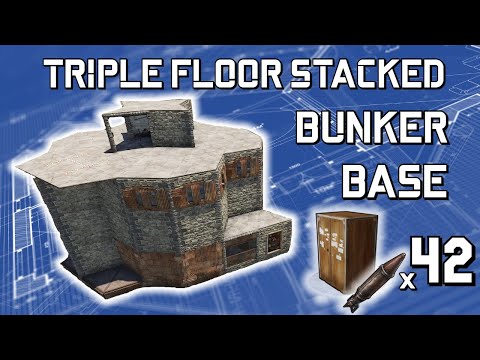 RUST Triple Floor Stack Bunker Base ( Inner Peekdowns )