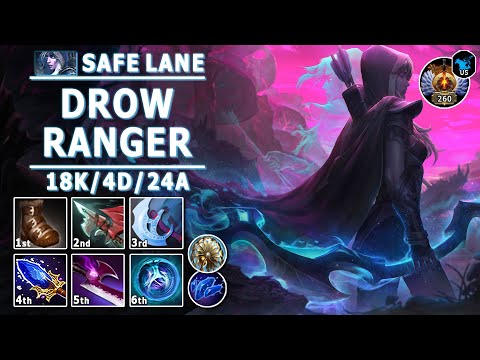 Drow Ranger Safe Lane Carry | 7.33 | Pos 1 DR Play with New Shard Effect | Dota 2 Immortal Gameplay