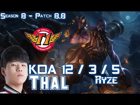 SKT T1 Thal RYZE vs POPPY Top - Patch 8.8 KR Ranked