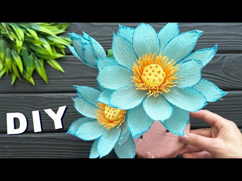 Amazing! How to Make Crepe Paper Water Lily DIY Flower decoration Idea