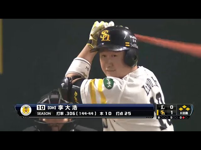 【8回裏】ホークス・李大浩 走者一掃のタイムリー2ベースヒット!! 2015/5/17 H-L